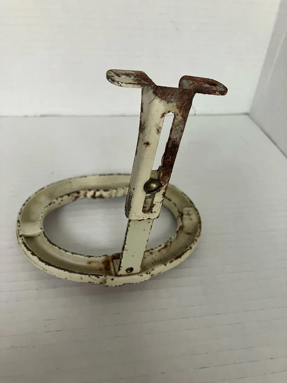 Antique Cream and Brown Oval Cast Iron Decorative Curtain Tiebacks Adjustable 5”